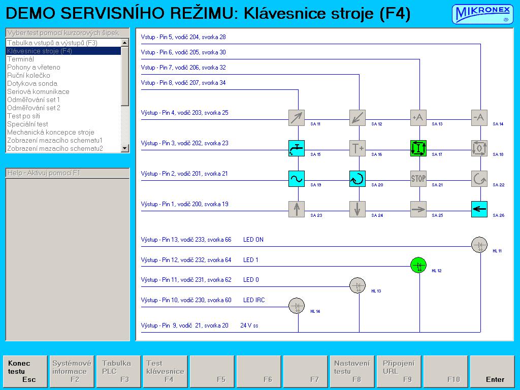 12.2.9 Servisní režim Servisní režim slouží pro servisní a kontrolní činnosti a umožňuje editovat a nastavovat jinak nepřístupné parametry systému.