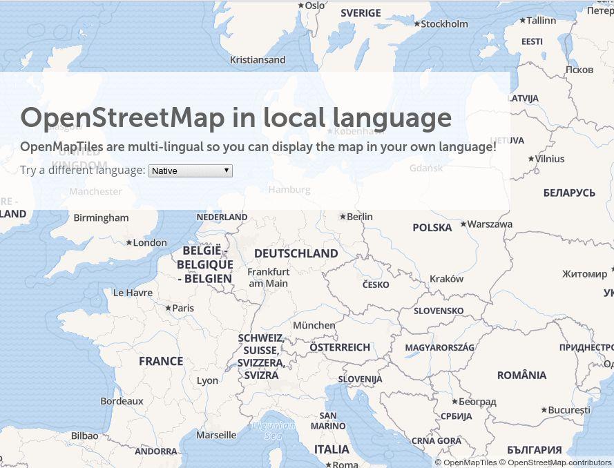 Vícejazyčnost Nový prvek (červen 2017) Jména v 50 jazycích Data z OpenStreetMap