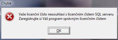 Informaci potvrďte, objeví se dialogové okno, kde potvrďte volbu "Ano" na odregistrování licence na SQL serveru, tedy odregistrování licence minulého roku. Po odregistrování se program ukončí.