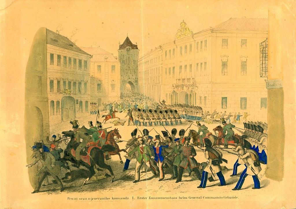 Praha v roce 1848 práce s grafikou MMP H 011 453-001 interpretace grafiky Kde to je? Co se děje?