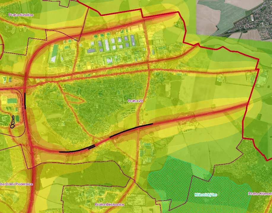 Obr. 5: Hluková mapa Stav v roce 2011 v