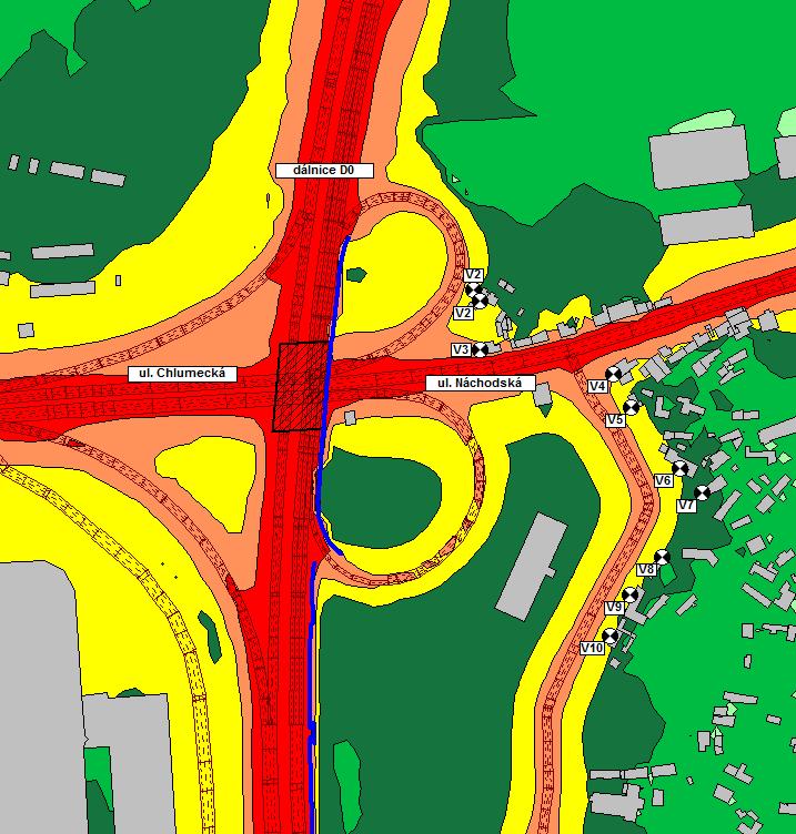 Obr. 24: Hluková mapa po