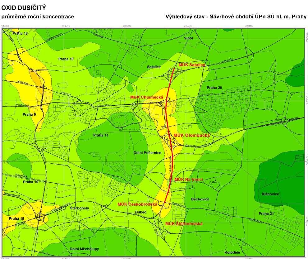PRAŽSKÝ OKRUH, STAVBA 510 SATALICE BĚCHOVICE Zpracovaná studie hodnotí očekávanou kvalitu ovzduší v oblasti Pražského okruhu, kde je plánováno zkapacitnění úseku stavby 510.