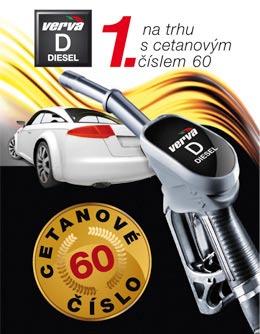 Zajímavost Prémiová nafta Verva Diesel rok na trhu ověřil její kvalitu Na podzim roku 2009 Benzina provedla důležitý upgrading své prémiové nafty Verva Diesel.