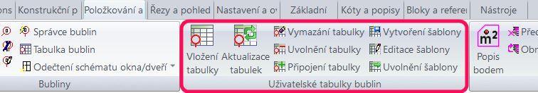 Novinky pro CADKON+ ARCHITECTURE Uživatelské tabulky bublin Zcela nové nástroje na rychlou tvorbu tabulek výrobků dle firemních standardů, včetně aktualizace tabulek na základě provedených změn ve