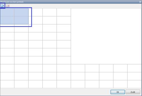 Vyberte více čtverců a klikněte na tlačítko Sloučit pro vytvoření většího čtverce. 6. Po dokončení klikněte na tlačítko OK. Zobrazí se zpráva.