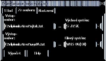 6. Popis Modulu pro převod souřadnic Dialog programu je složen ze tří záložek.