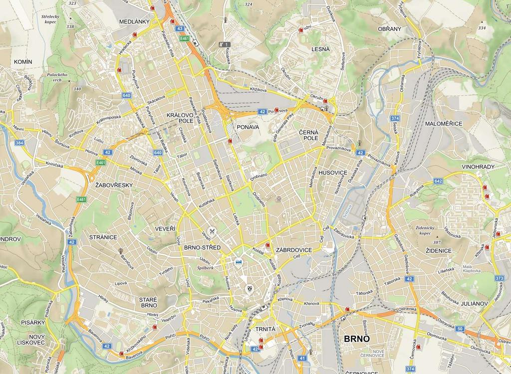 Stavby plánované v období 04/2018 09/2019 OTT Cejl - Zábrdovická 19 1+1 X Plánované stavby SMB/BVK DPmB ŘSD ČR BKOM SŽDC 25 XX Stavby