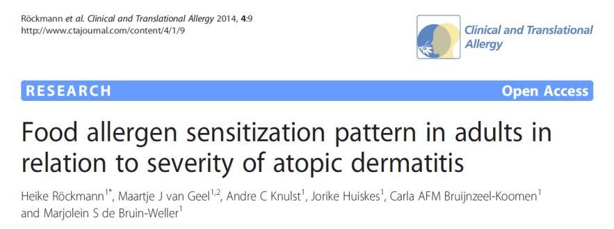Atopický ekzém Oligopeptidy Bet v 1 rozpoznány alergen-specifickými T-lymfocyty indukce oddálené reakce a chronického zánětu (indukován potravinami i po tepelné resp.