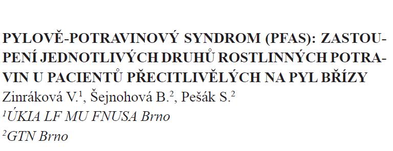 2 -pacienti s prokázanou alergií na břízu, n=245 -reakce na potraviny v rámci zkřížené alergie s břízou -průměr 4,4