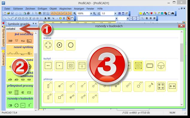 Program ProfiCAD - kreslení elektrotechnických schémat pracuje s třemi typy značek: značky z knihoven - načítají se ze souborů s příponou PPD. Tyto značky lze editovat pomocí editoru značek.