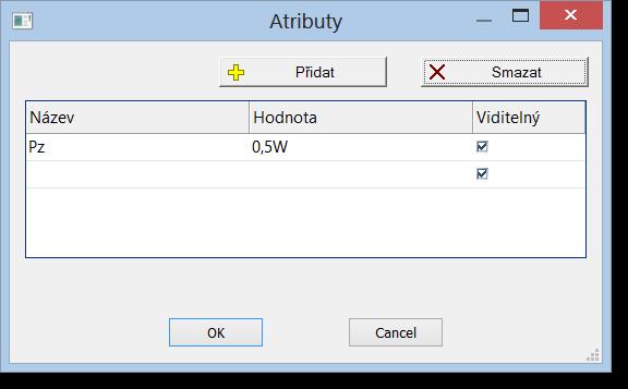 Atributy značek Značky mohou mít textové popisky - atributy. Atributy se vytvářejí pomocí odkazu Atributy v dolní části panelu Vlastnosti (objeví po dvojkliku na značce).