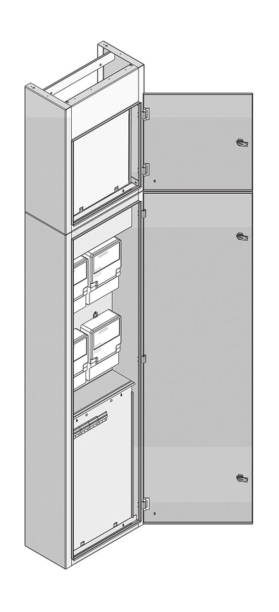 V případě rozvodnic RP-S se jedná o modifikaci určenou do prostor se sníženým stropem se zavěšeným podhledem, kdy dveře horní skříně (nadstavby NRP-S) jsou o 140 mm nižší ve srovnání s dveřmi