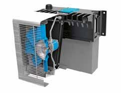 Umožňuje prostřednictvím integračního bloku flexibilně kombinovat tři velikosti nádrží se čtyřmi velikostmi chladičů a různými pohony ventilátoru.