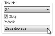 TISK VÍCE STRÁNEK NA JEDNU STRÁNKU (Tisk N-nahoru) Tuto funkci lze použít pro zmenšení tisknutého obrazu a tisk více stránek na jeden list papíru.