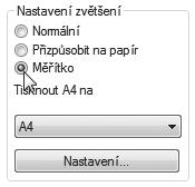 FUNKCE TISKU ZVĚTŠENÍ/ZMENŠENÍ VELIKOSTI OBRÁZKU (Měřítko) Tato funkce slouží pro zvětšení nebo zmenšení obrazu na určitá procenta.