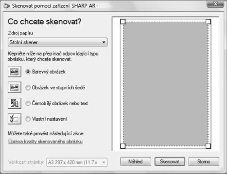 FUNKCE SKENERU SKENOVÁNÍ Z APLIKACE KOMPATIBILNÍ S WIA (Windows Vista/7/8) Jestliže používáte systém Windows Vista/7/8, můžete prostřednictvím ovladače WIA skenovat z aplikace Malování a dalších