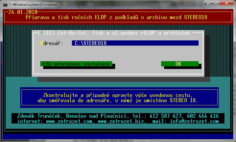 2. INSTALACE Než začnete instalovat, věnujte prosím pozornost tomuto upozornění, které se v případě modulu Příprava a tisk ELDP z Sterea týká zálohy globálních souborů i záloh účtovaných firem.