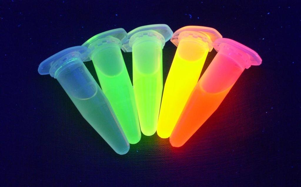 Kvantové tečky optické vlastnosti Závislosti velikosti částice na refluxním čase - různé refluxní časy ve druhém kroku reakce - se vzrůstajícím refluxním časem stoupají emisní vlnové délky