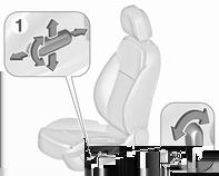 8 V krátkosti Seřízení elektricky nastavitelného sedadla Nastavení opěrky hlavy Bezpečnostní pás Použijte spínač 1: dopředu/dozadu= podélné nastavení nahoru/dolů = výškové nastavení Nahoru/dolů =