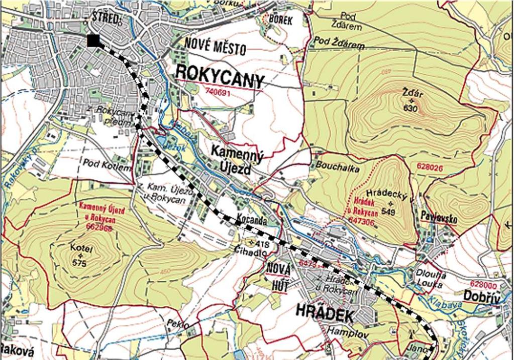 ČVUT v Praze 4. PROJEKT TVORBY MĚŘICKÉ SÍTĚ Obr. 3 Zobrazení revitalizovaného úseku železniční trati [5] 4.2.
