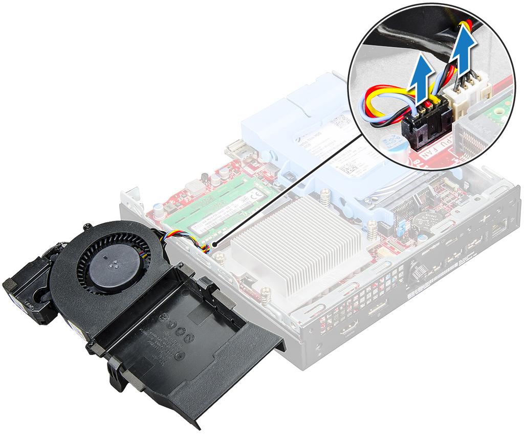 Instalace systémového ventilátoru 1 Připojte kabel ventilátoru a kabel systémového ventilátoru ke konektorům na základní desce.