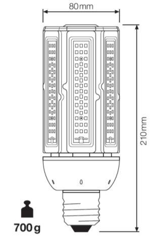 HQL LED 23 naradí sodíkovou výbojku 35, rtuťovou výbojku 80; HQL