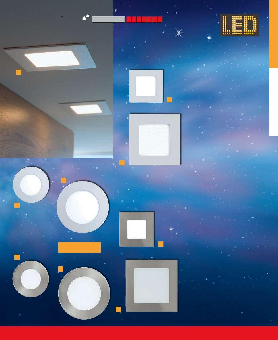 10 9 7. LED zapuštěné bodové svítidlo 2,7 W, 300 lm, 1 křídlo, kovový odlitek, bílá, 85 mm, instalační hloubka 25 mm, výřez 74 mm 23180088 349,- 3-dílný set, 3x 2,7 W, 900 lm 23186767 929,- 8.