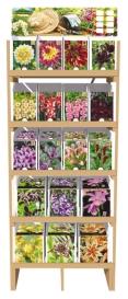 STOJAN CBULOVN Stojany cibuºovín / Stojaki na cebulki / Bulbs stands Mal kovov stojan irok 6 cm a vysok 80 cm 6 ramp s 5 háky pro 0 karet cibulovin, ve spodní ãásti je mal ko pro cibuli sazeãku Mal