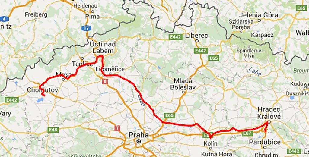 5.1 Železniční doprava Konkrétní výchozí vlaková stanice pro důl v Tušimicích se nazývá Březno u Chomutova a cílová stanice v Opatovicích je Opatovice nad Labem Pohřebačka, viz obrázek 17.