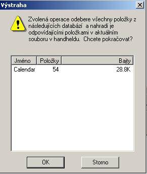 Vybraná databáze byla v Handheldu obnovena.