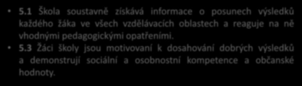 Oblast 5 a 6 příklady kritérií Vzdělávací výsledky žáků 5.