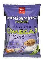 - z toho polynenasycené mastné kyseliny - z toho kyselina alfa-linolenová (omega-3) Vápník Hořčík Fosfor Zinek Železo 150 g Karton: 2090 kj/499 kcal 38 g 4,3 g 26 g 19 g 9,2 g 4,1 g 27 g 18 g 0,06 g