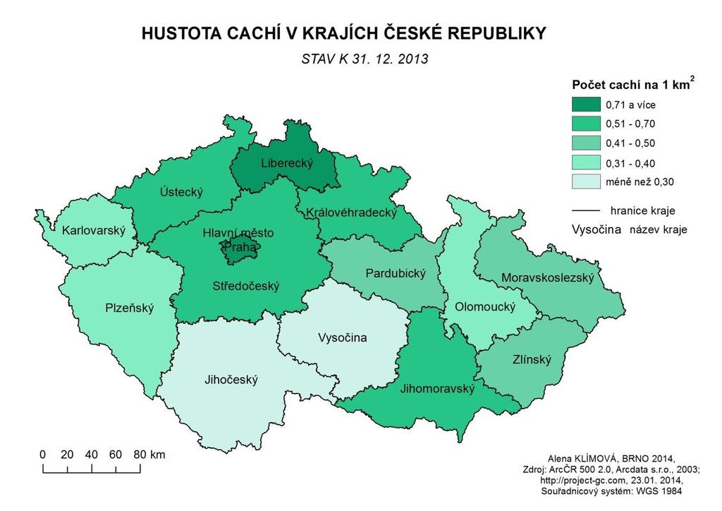 cachí za účelem možnosti odlovit co nejvíce schránek za co nejkratší dobu.