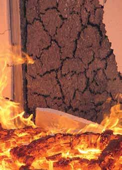 teplotě 1000 C. povrch je spálený, brání však vzniku požáru.
