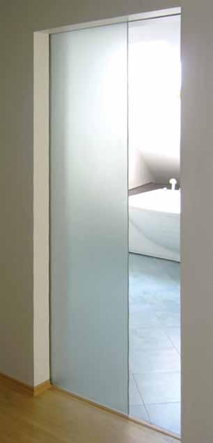 White lacquered finish corresponds to aluminium doorframes, made in the same shade. A luxury appearance of the doors is emphasized by a non-fold execution and hidden hinges.