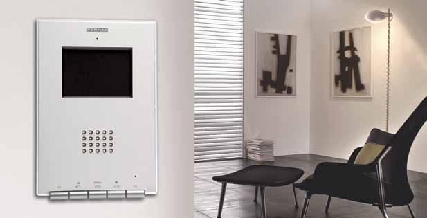 Domácí audio/videotelefon Home audio/video phone 3 Kromě obvyklé komunikace mezi bytem a tablem u vstupních dveří je pamatováno také na možnost zavolat z bytu přímo na recepci a objednat některou z