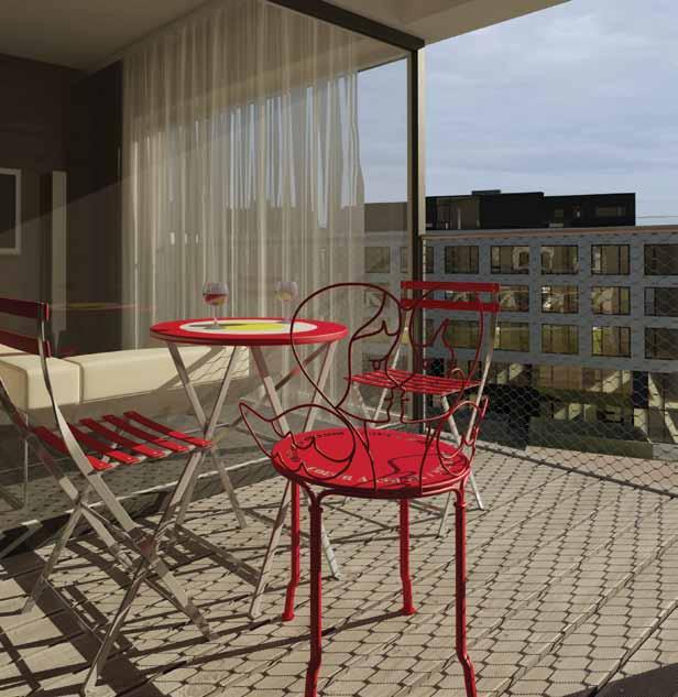 Terasy, balkony Terraces, balconies 3 Stále oblíbenějším povrchem pro terasy či balkony se stávají dřevěné povrchy.
