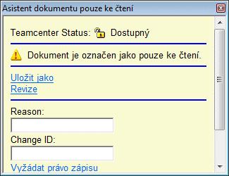 Lekce 6 Práce se spravovanými dokumenty Spusťte Asistent dokumentu pouze ke čtení. Klikněte na označení, že je dokument otevřen pouze ke čtení.