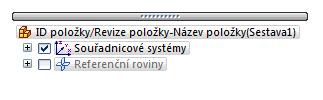 Práce se sestavami ve spravovaném prostředí se pomocí barvy výběru. Pak je možné asociovat položku komponenty ve stromu modelu s odpovídající komponentou v grafickém okně.