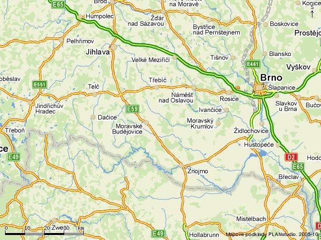 Jihomoravský. Na rakouské straně oblast správně přísluší do spolkové země Dolní Rakousy. Vranovská přehrada leţí na řece Dyji. Největším přítokem Dyje je Ţeletavka. Obr.