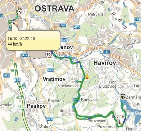 povolené teplotě, chod přídavného topení během jízdy se zahřátým motorem, překračování povolené rychlosti, přetáčení motoru nad nastavený limit otáček, zvýšená spotřeba paliva, náhlý úbytek paliva v