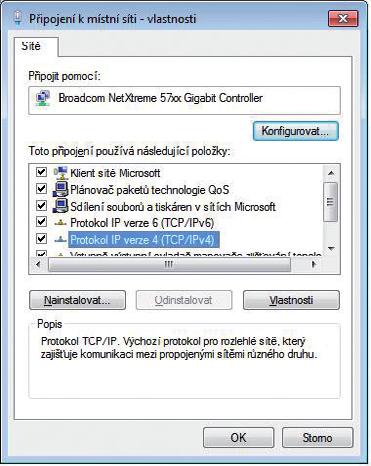 Nastavení sítě Windows Vista a Windows 7 
