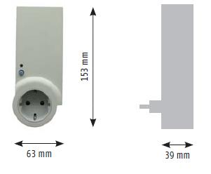 Obousměrný přijímač pro ovládání elektrických spotřebičů Dálkově ovládaná zásuvka Plug Receiver io Dálkově ovládaná zásuvka Plug Receiver io Balení Objednací Plug receiver io (zásuvka typu E)*