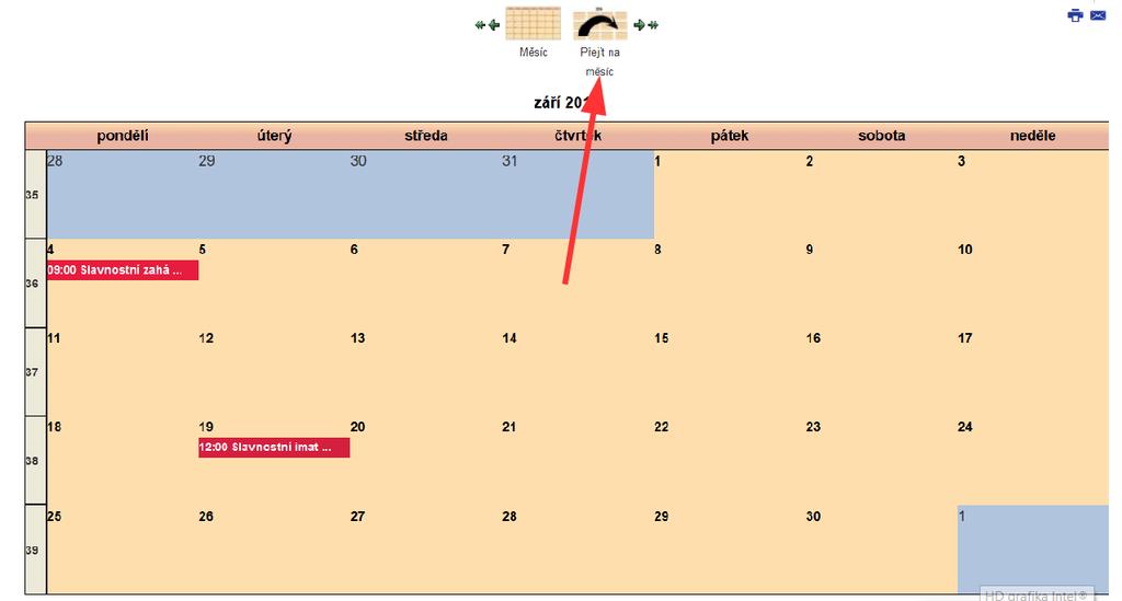 pužijte jednduché šipky dpředu, neb dzadu (dvjité šipky psuvají kalendář