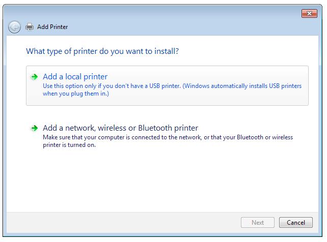 Na pracovní ploše operačního systému Windows klepnutím na Start > Devices and Printers (Zařízení a tiskárny) > Add a printer (Přidat tiskárnu)