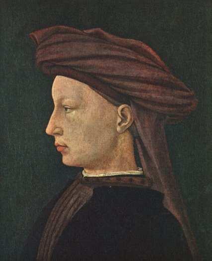 3.2. PROFILOVÝ PORTRÉT Italskou portrétní malbu ovlivnila mimo jiné i ražba medailonů a mincí, což je patrné při zobrazení portrétované osoby z profilu.