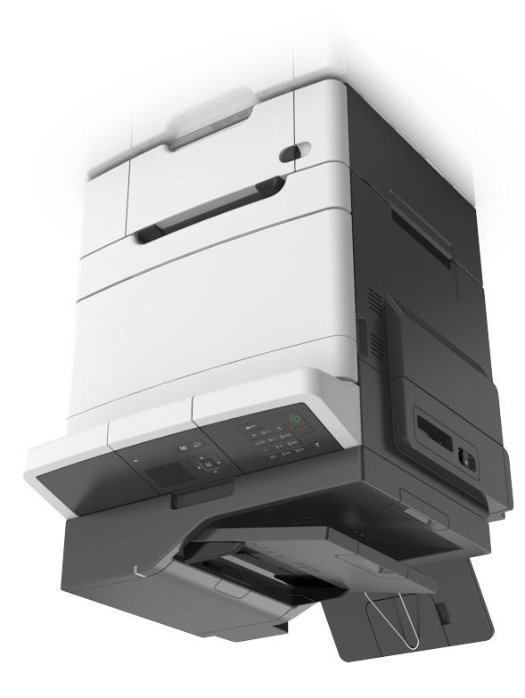 Informace o tiskárně 11 Základní modely 1 Ovládací panel tiskárny 2 Podavač ADF (automatický podavač dokumentů) 3 Standardní odkladač 4 Západka horních dvířek 5 Pravý boční kryt 6 Standardní zásobník