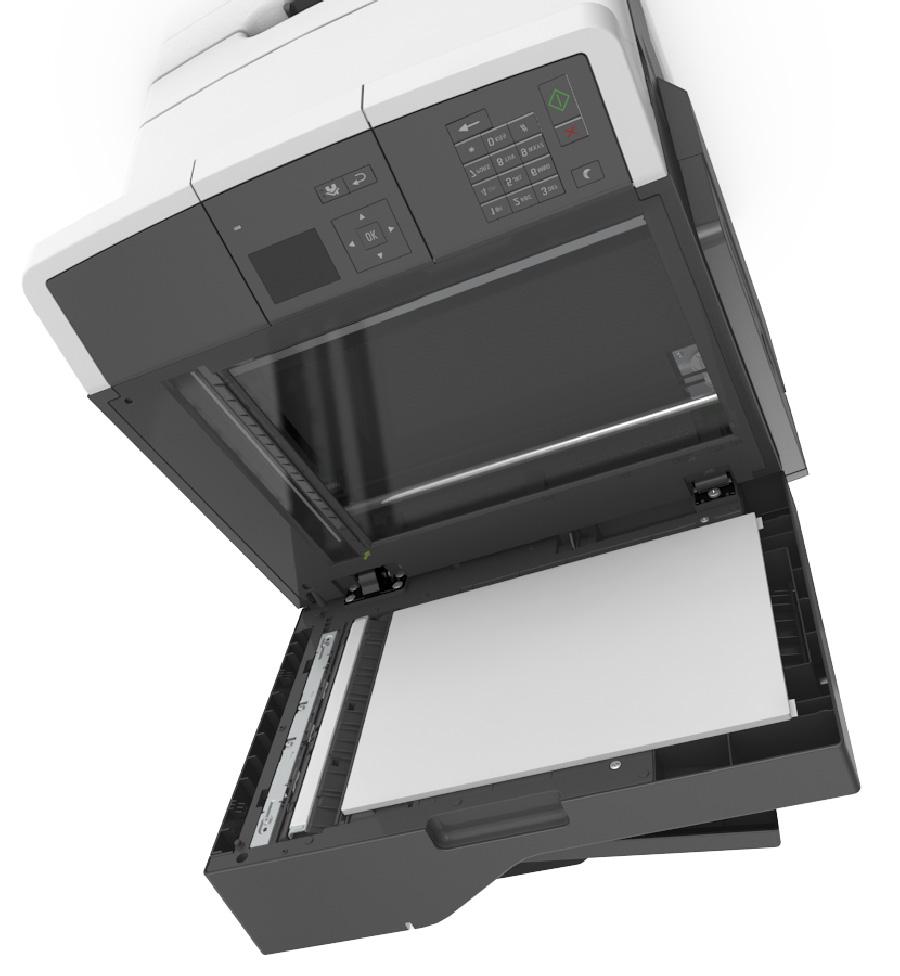 Údržba tiskárny 127 Čištění skleněné plochy skeneru Narazíte-li na problémy s kvalitou tisku, jako jsou pruhy ve zkopírovaných nebo