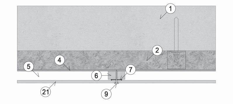 Ø 4,5 36 mm Horizontální řez vnitřním rohem 2 Izolace 4 Větrová zábrana 6 Svislá lať 25 125